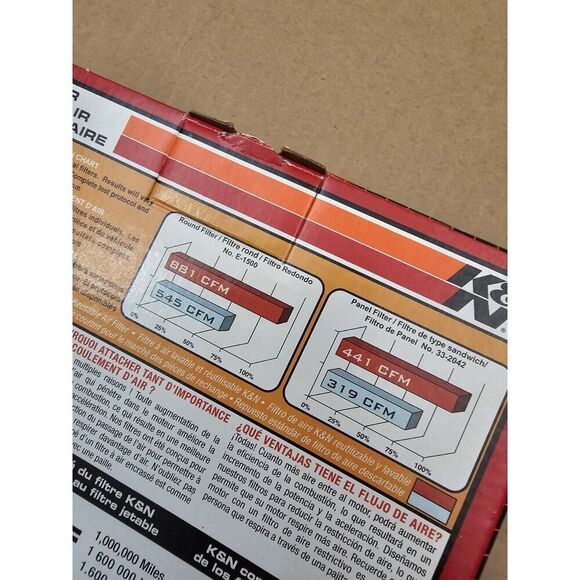 2 K&N Engine Air filter 1997-2003 MERCEDES BENZ CLK430, CLK55, E55, C43, 33-2183 - Picture 11 of 16